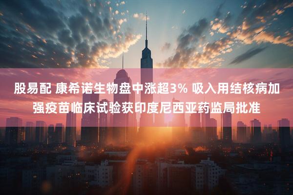 股易配 康希诺生物盘中涨超3% 吸入用结核病加强疫苗临床试验获印度尼西亚药监局批准